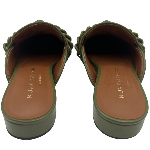 Kurt Geiger London Soho Mule Drench 35.5 Quilted Olive Chain Eagle Head Leather - Picture 7 of 13